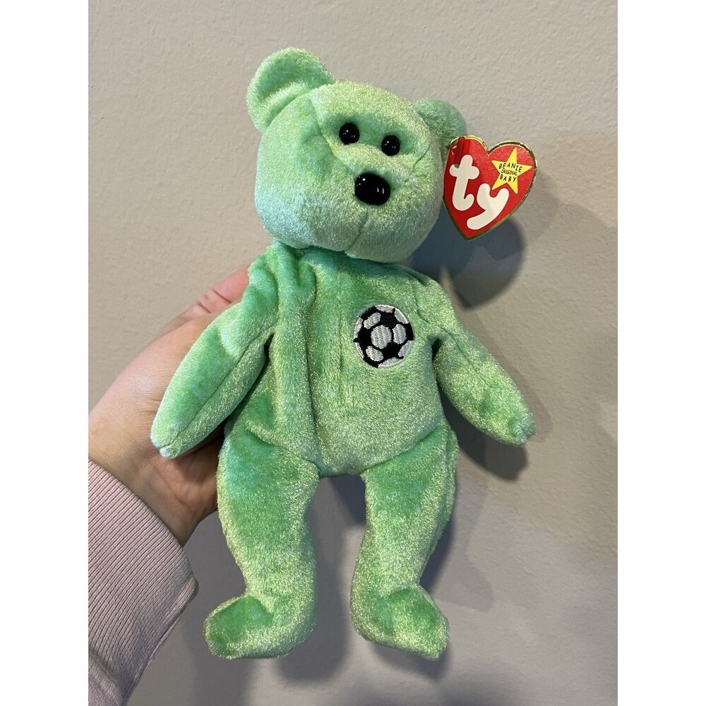 Ty Beanie Baby Kicks the Soccer Bear Push Toy